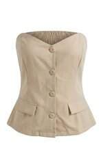 Blusa sem alças Quintess bege