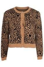 Cardigan em tricô Renner animal print com botões perolados