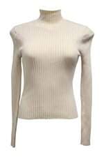 Blusa feminina tricot canelado bege