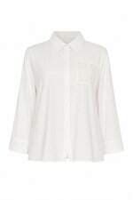 Camisa feminino branco detalhe em bolso bordado