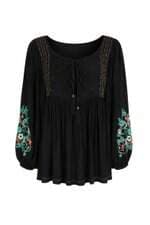 Blusa feminina Achados Repassa preta com bordado