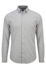 Camisa Zara masculina off white listrada
