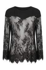 Blusa Lança Perfume em renda preta