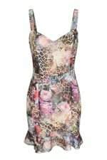 vestido feminino estampado com forro