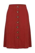 saia Youcom feminino vermelho detalhes em botões