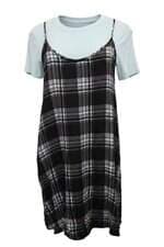 Vestido Curto Sobreposição Feminino Renner Xadrez