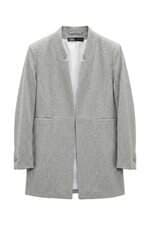Blazer Alongado Feminino Zara Cinza