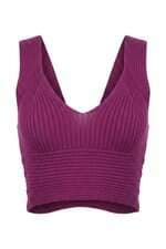 Top feminino em tricot roxo