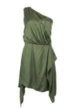 Vestido Caos ombro único verde