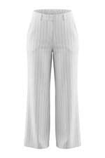Calça de tecido Lefah branca risca de giz