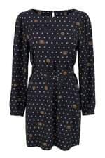 Vestido Linda de Morrer em viscose azul com cinto