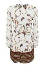 Vestido Achados das Influencers off white estampado