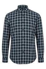 Camisa Zara masculina azul xadrez