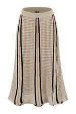 Saia Midi Bege em Tricô Maria Filó 