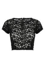 Cropped em Guipir Preto Bo.Bô