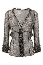 Blusa Feminina Zara em Tule Estampa Animal Print