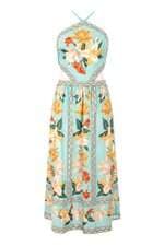 Vestido Feminino Achados das Influencers Frente Única Estampa FLoral 