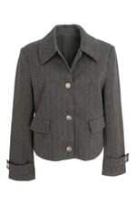 Casaqueto Feminino Renner com Botões Dourados Cinza Mescla