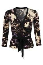 Blusa feminino preto estampado
