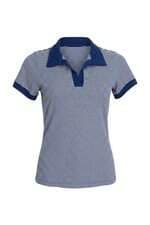 Camisa polo Achados das Influencers azul listrada