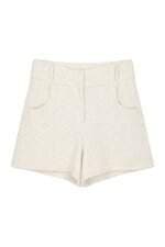 Shorts Feminino Atelier em Tweed Off White 