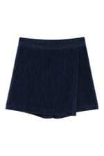 Shorts Saia Feminino C&A em Veludo Cotelê Azul Marinho