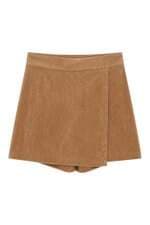 Shorts Saia Feminino C&A em Veludo Cotelê Marrom
