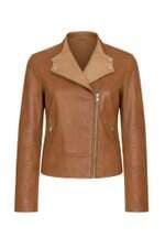 Jaqueta de couro Massimo Dutti caramelo