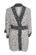 Kimono feminino Coca Cola Preto e Branco estampado