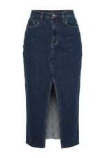 saia jeans Achados das Influencers feminino azul com fenda