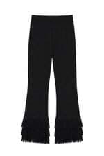 Calça feminina Zara preta com franja