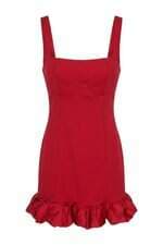 Vestido Achados das Influencers vermelho com babado