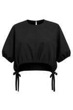 Cropped Feminino Zara Preto com Amarração na Cintura