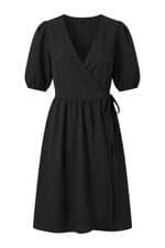 Vestido feminino Lovito preto transpassado