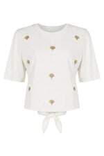 Tshirt feminina Norah Jour Et Nuit com recortes off white