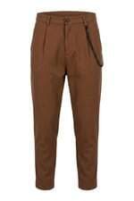 Calça de tecido Zara marrom com corrente