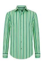 Camisa Feminina Banana Republic verde listrada