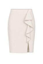 Saia Lápis Zara com jabô off white