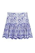 Saia feminina Zara em laise branca e azul