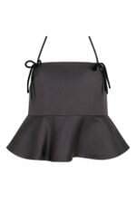 Top feminino Ganni com peplum preto