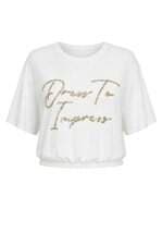 Blusa Ashua plus size com paetê off white