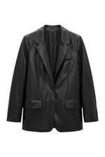 Blazer Feminino Zara em PU Preto