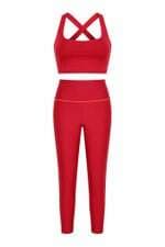 Conjunto Fitness Alto Giro vinho