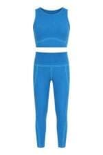 Conjunto Fitness Alto Giro azul