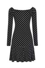 Vestido Achados das Influencers preto com poás