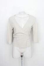 Blusa de tricot transpassada siberian feminina bege