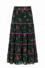 Saia longa Esmeral verde floral