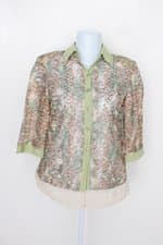 Camisa newumbi feminino verde com Transparência