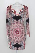 Vestido linda de morrer feminino estampado com manga longa