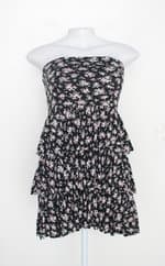 Vestido chess feminino florido com Babado